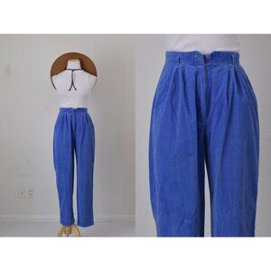 Vintage 70s Corduroy Pleated Pants size 11/12  | 26‎ waist